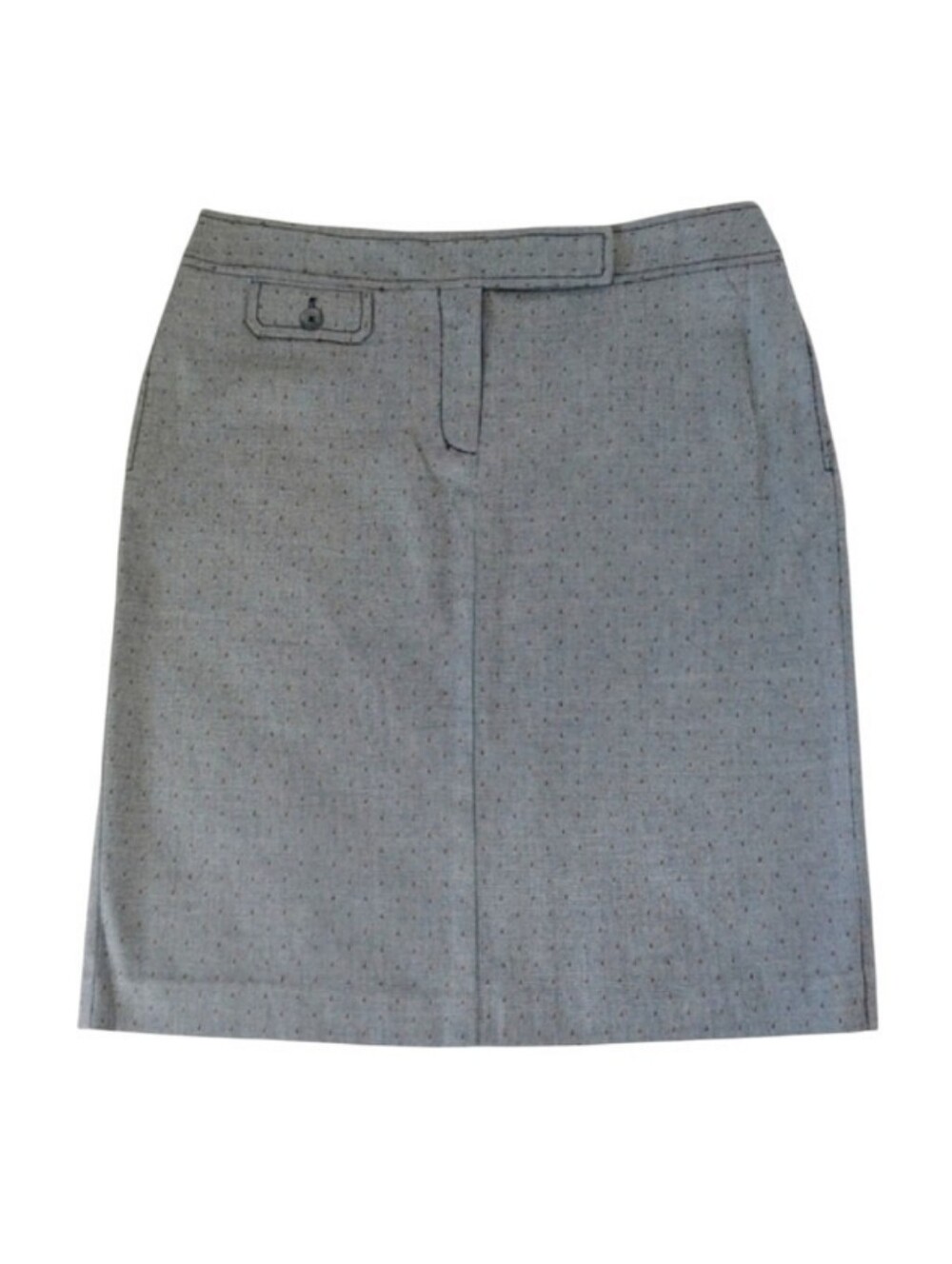 Vintage City DKNY Wool Blend Pencil Skirt Gray Black 10 Medium Minimalist Office
